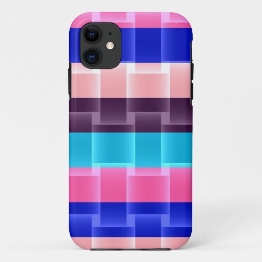 Helderroze blauw Paars Aqua Stripes Patroon Case-Mate iPhone Case (Achterkant)