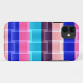 Helderroze blauw Paars Aqua Stripes Patroon Case-Mate iPhone Case (Achterkant (horizontaal))