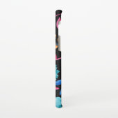 Helderroze blauwe Abstracte Floral Samsung Galaxy Hoesje (Linkerkant)