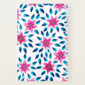 Helderroze blauwe bloemen bladeren Acrylmonogram Planner (Achterkant)