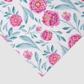 Helderroze Blauwgroen Waterverf Zomerpatroon Tissuepapier (Detail)