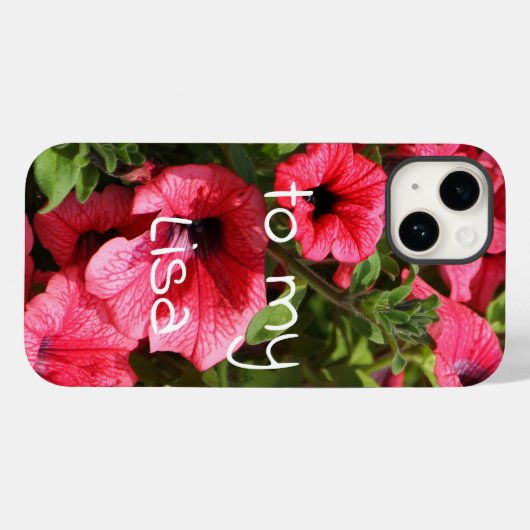 Helderroze bloemen Case-Mate iPhone case (Achterkant (horizontaal))