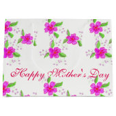 Helderroze bloemen large cadeautasje (Voorkant)