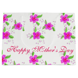 Helderroze bloemen large cadeautasje