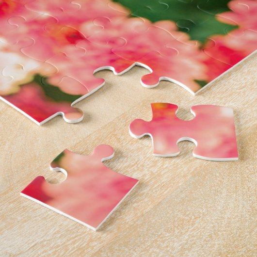 Helderroze bloemen legpuzzel (Zijkant)