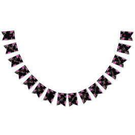 Helderroze bloemen vlaggetjes