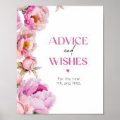 Helderroze bloemenadvies en wensen voor Passen get Poster (Voorkant)