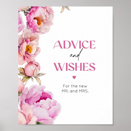 Helderroze bloemenadvies en wensen voor Passen get Poster (Voorkant)