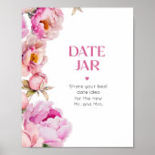 Helderroze bloemendate nachtelijke ideeën Date jar Poster (Voorkant)