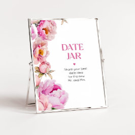 Helderroze bloemendate nachtelijke ideeën Date jar Poster