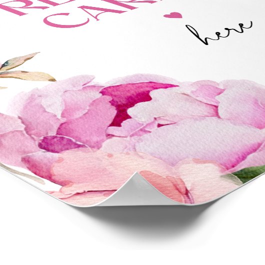 Helderroze bloemenlaat je receptkaart hier achter poster (Hoek)