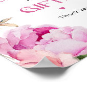 Helderroze bloemenpioen Kaarten en geschenken Poster (Hoek)