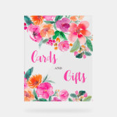 Helderroze bloemenschrift vrijgezellenfeest teken acryl bord (Voorkant)