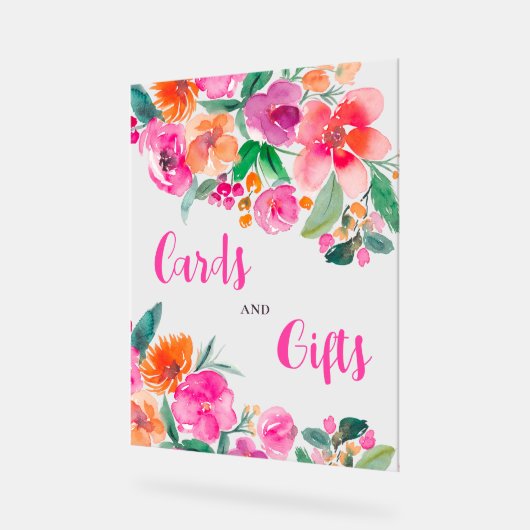 Helderroze bloemenschrift vrijgezellenfeest teken acryl bord (Hoek)