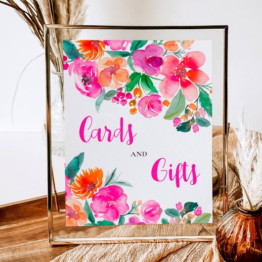 Helderroze bloemenschrift vrijgezellenfeest teken poster