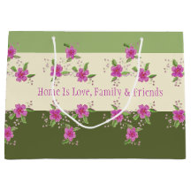 Helderroze bloemig met groen