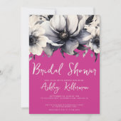 Helderroze bloemig Vrijgezellenfeest Kaart (Voorkant)