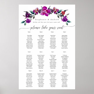Helderroze bloemkool Wedding Bouquet Poster