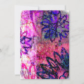 Helderroze, blote kleurrijke bruiloft kaart (Achterkant)