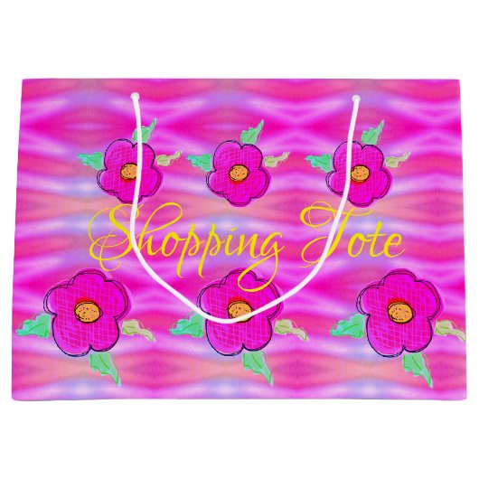 Helderroze blote winkelen groot cadeauzakje (Voorkant)