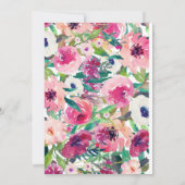 Helderroze bruiddoucheuitnodiging kaart (Achterkant)