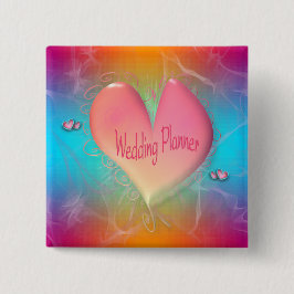 Helderroze bruinbruidsplanner AH2010 Vierkante Button 5,1 Cm