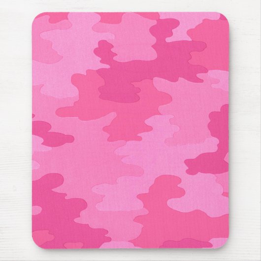 Helderroze Camouflage-Muismat Muismat (Voorkant)