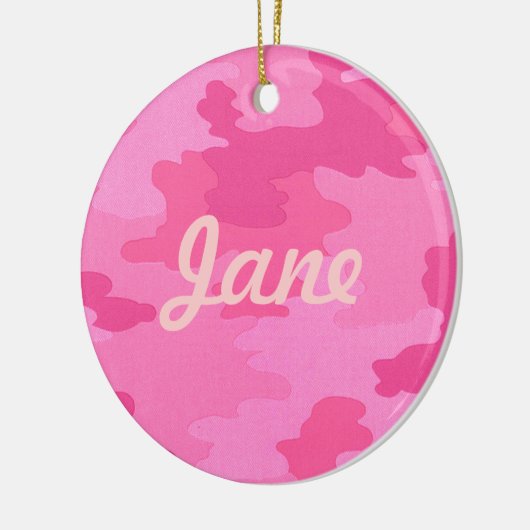 Helderroze Camouflage Name Ornament (Links)