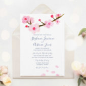 Helderroze Cherry Blossom Wedding Kaart