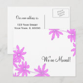 Helderroze dagen - adreswijziging aankondigingskaart (Voorkant / Achterkant)