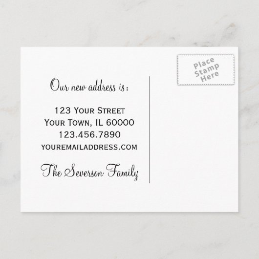 Helderroze dagen - adreswijziging aankondigingskaart (Achterkant)