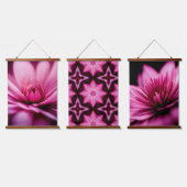 Helderroze Dahlia, Floral, set van 3 Hangend Wandkleed (Driedubbel)