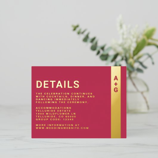 Helderroze Details Behuizing Kaart (Staand Voorkant)