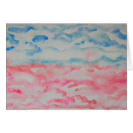 Helderroze en blauwe Abstracte Waterverf