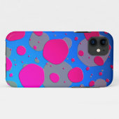 Helderroze en blauwe moderne kunst Case-Mate iPhone case (Achterkant (horizontaal))