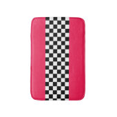 Helderroze en dambord badmat (Voorkant Verticaal)