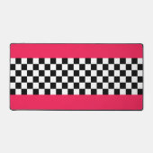 Helderroze en dambord bureaumat (Voorkant)