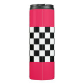 Helderroze en dambord thermosbeker (Achterkant)