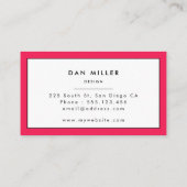 Helderroze en dambord visitekaartje (Achterkant)