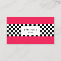 Helderroze en dambord