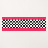 Helderroze en dambord yogamat (Voorkant (horizontaal))