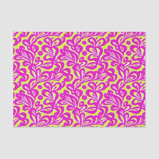 Helderroze en geel botanisch tissuepapier (Voorkant)