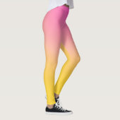 Helderroze en gele ombre gradiënt Leggings (Rechts)