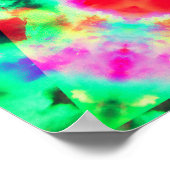 Helderroze en groene Mandala Poster (Hoek)