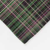 Helderroze en groene spelden fleece deken (Hoek)