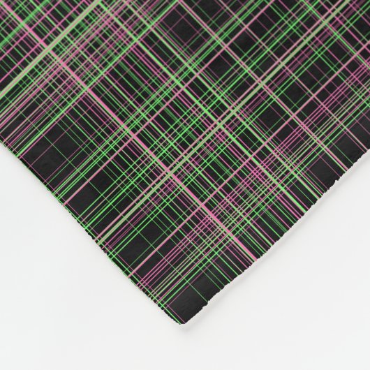 Helderroze en groene spelden fleece deken (Hoek)