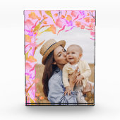 Helderroze en Oranje Boho Wildflower mama Fotoblokken (Voorkant)