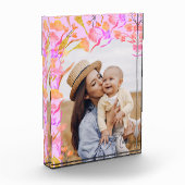 Helderroze en Oranje Boho Wildflower mama Fotoblokken (Links)