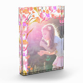 Helderroze en Oranje Kinderen van wilde bloemen Fotoblokken (Links)