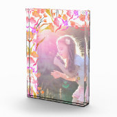 Helderroze en Oranje Kinderen van wilde bloemen Fotoblokken (Rechts)